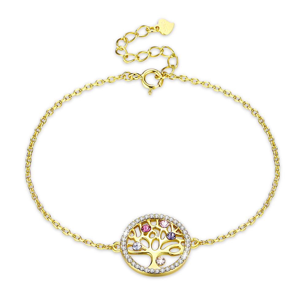 925 Sterling Silver Crystal Life Tree Bracelets For Women Party Gift About Long Bracelet Fashion Jewelry SVH241