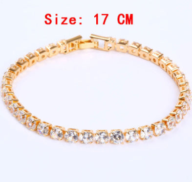 Cubic Zirconia Tennis Bracelets Iced Out Chain Crystal Bracelet Women Men Gold Bracelet Jewelry