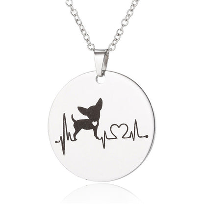 Creative necklace dog cardiogram necklace