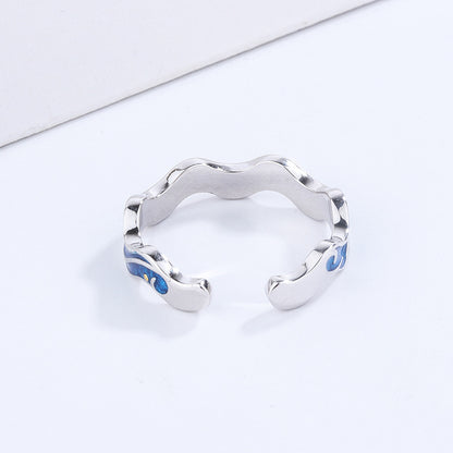Blue Epoxy Ring Couple Ring
