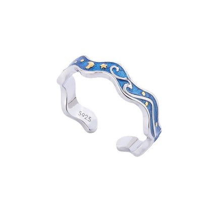 Blue Epoxy Ring Couple Ring
