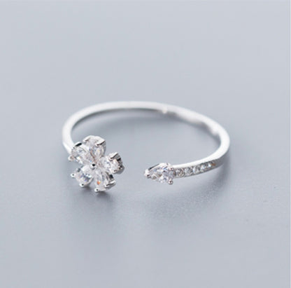 Five-petal Flower Korean Style Silver Ring