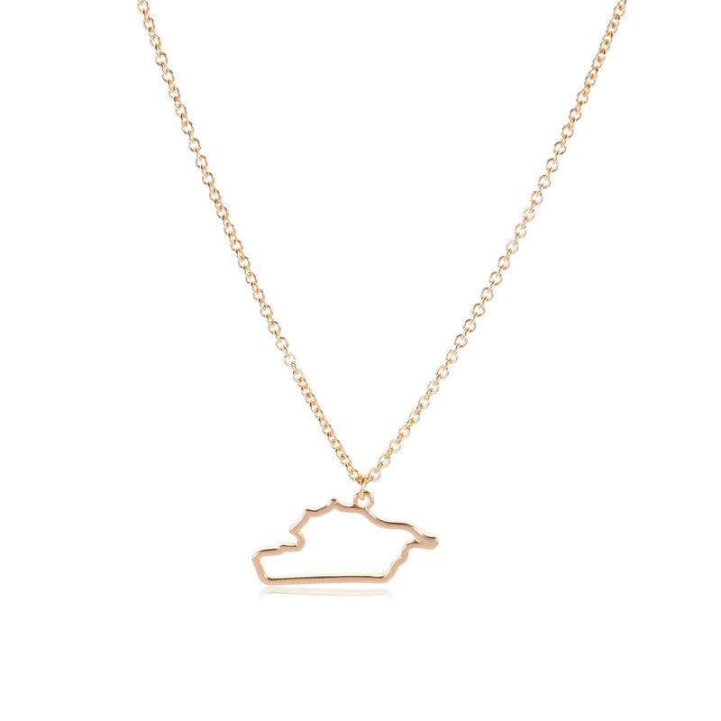 Country Map Necklace European Hometown Necklace