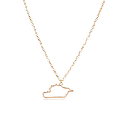 Country Map Necklace European Hometown Necklace