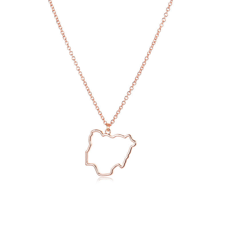 Country Map Necklace European Hometown Necklace