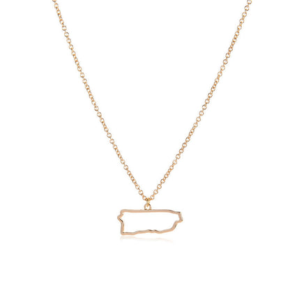 Country Map Necklace European Hometown Necklace