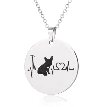 Creative necklace dog cardiogram necklace