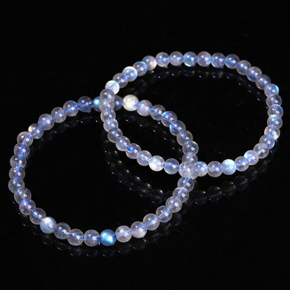 5A Genuine Natural Gray Moonstone Bead Charm Bracelets Women Men Fashon Blue Light  Labradorite Strand Energy Bracelet