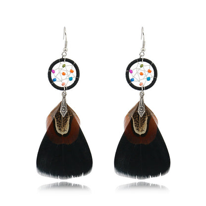 Feather earrings earrings popular celebrity earrings jewelry
