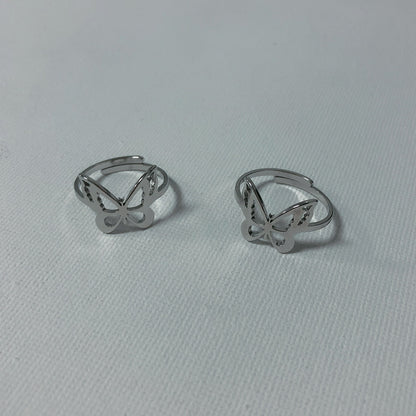 Titanium steel butterfly ring adjustable girl ring couple ring