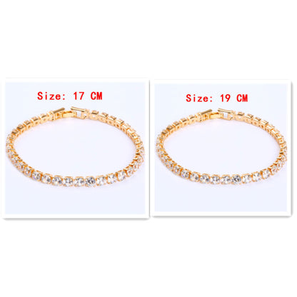 Cubic Zirconia Tennis Bracelets Iced Out Chain Crystal Bracelet Women Men Gold Bracelet Jewelry