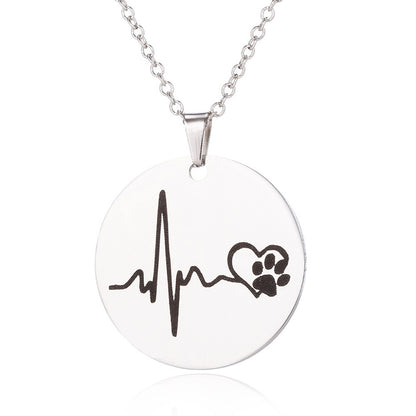 Creative necklace dog cardiogram necklace