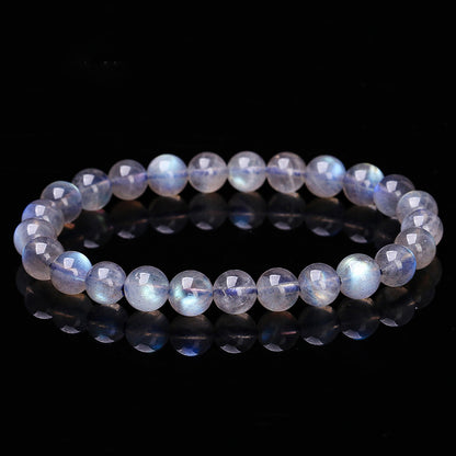 5A Genuine Natural Gray Moonstone Bead Charm Bracelets Women Men Fashon Blue Light  Labradorite Strand Energy Bracelet