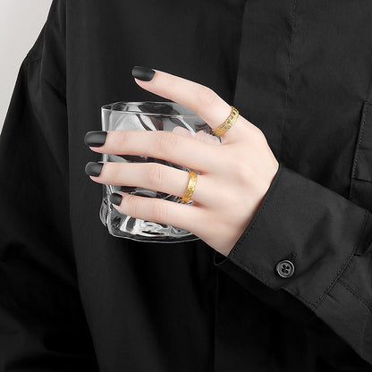 Niche Fold Texture Ring Irregular Ring Female Ring